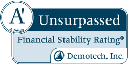 Demotech A prime unsurpassed finanacial stability rating